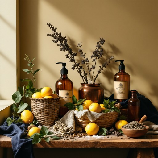 Close up of homemade citrus scrub ingredients: ground citrus peels and baking soda