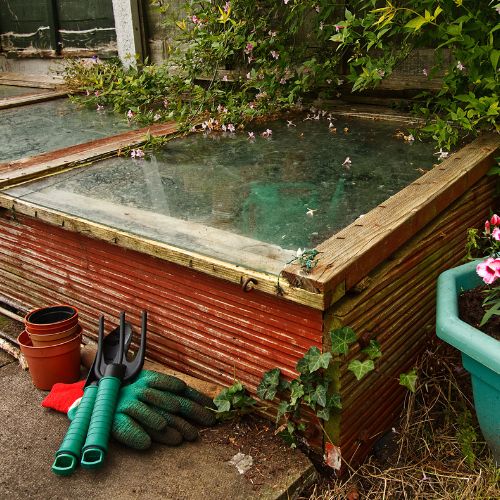Various cold frames and mini greenhouses
