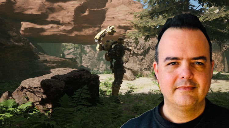 A game developer working at a coffee shop, showcasing the flexibility and mobility of indie game development, and alternatives to corporate life.