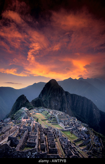 Hikers on the Inca Trail with Machu Picchu in the background