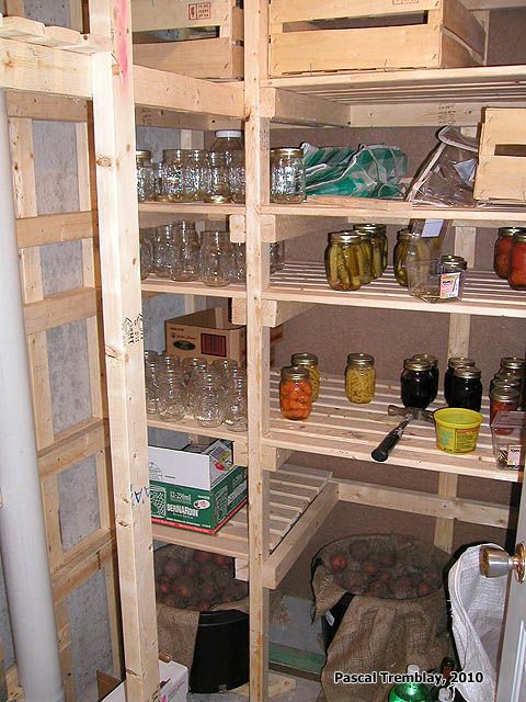 shelving with produce