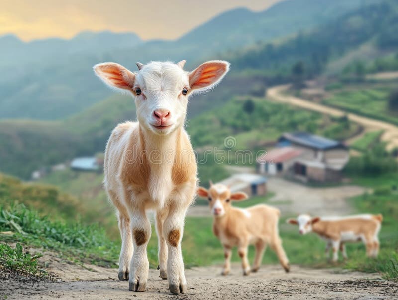 lush green diverse pasture goats grazing