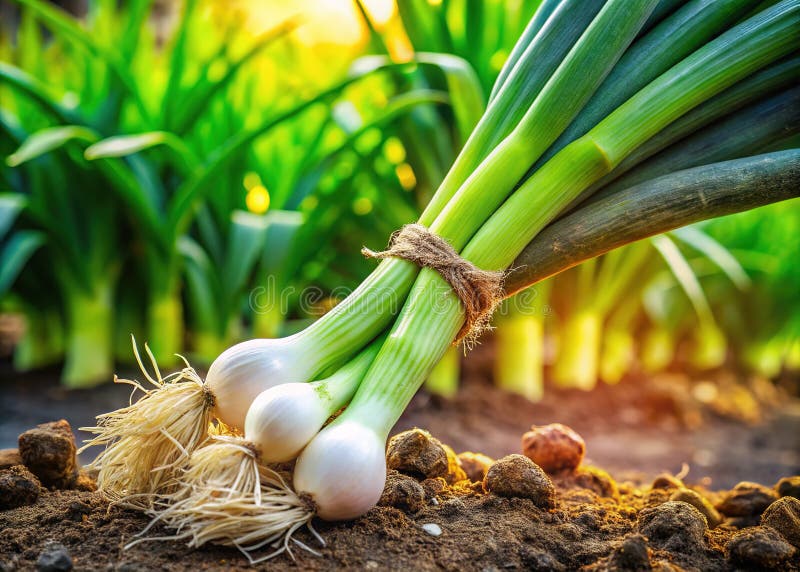 Perfectly harvested leek