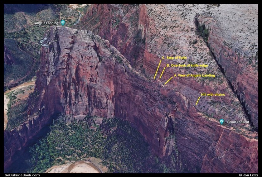 Mateo navigating The Narrows with a walking stick