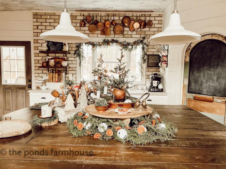 Christmas home tour kitchen island