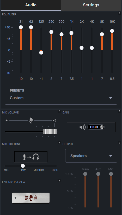 Screenshot of the SteelSeries Sonar software interface, highlighting its customization options and ease of use.