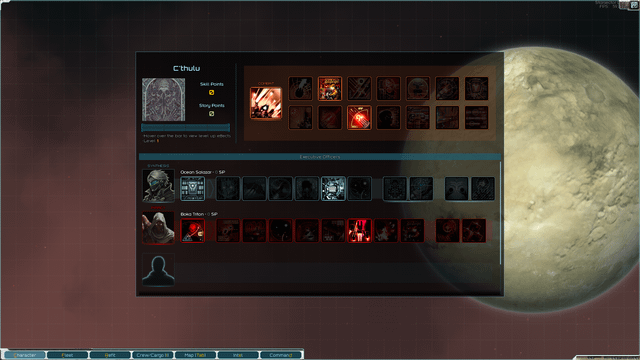 A Starsector screenshot depicting a tense diplomatic meeting between faction leaders, showcasing the game's dialogue system and political intrigue.