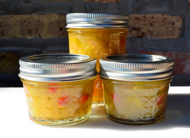 Close-up of homemade tomato jam in a jar