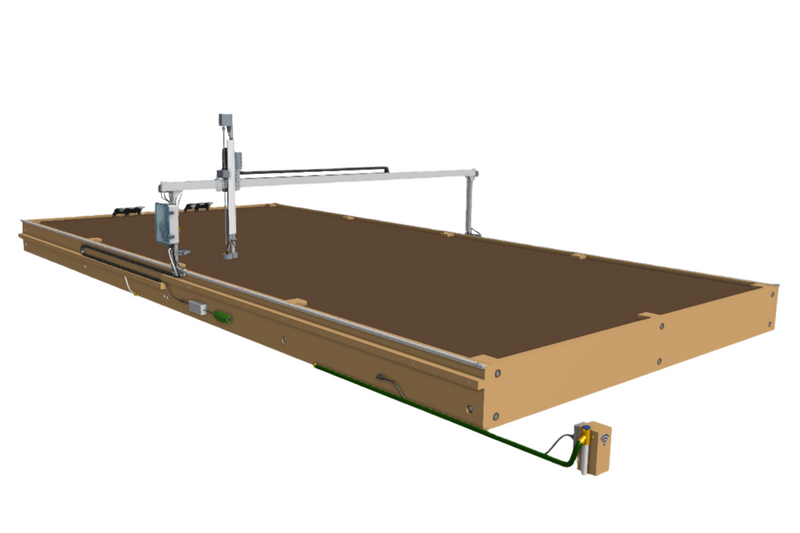 A partially assembled automated farm system