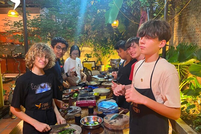 A busy street food scene in Hanoi
