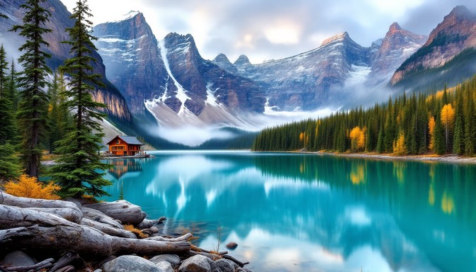 A photo of the Quiraing in the Scottish Highlands, enshrouded in mist. Showcasing the dramatic landscape and atmospheric weather conditions.