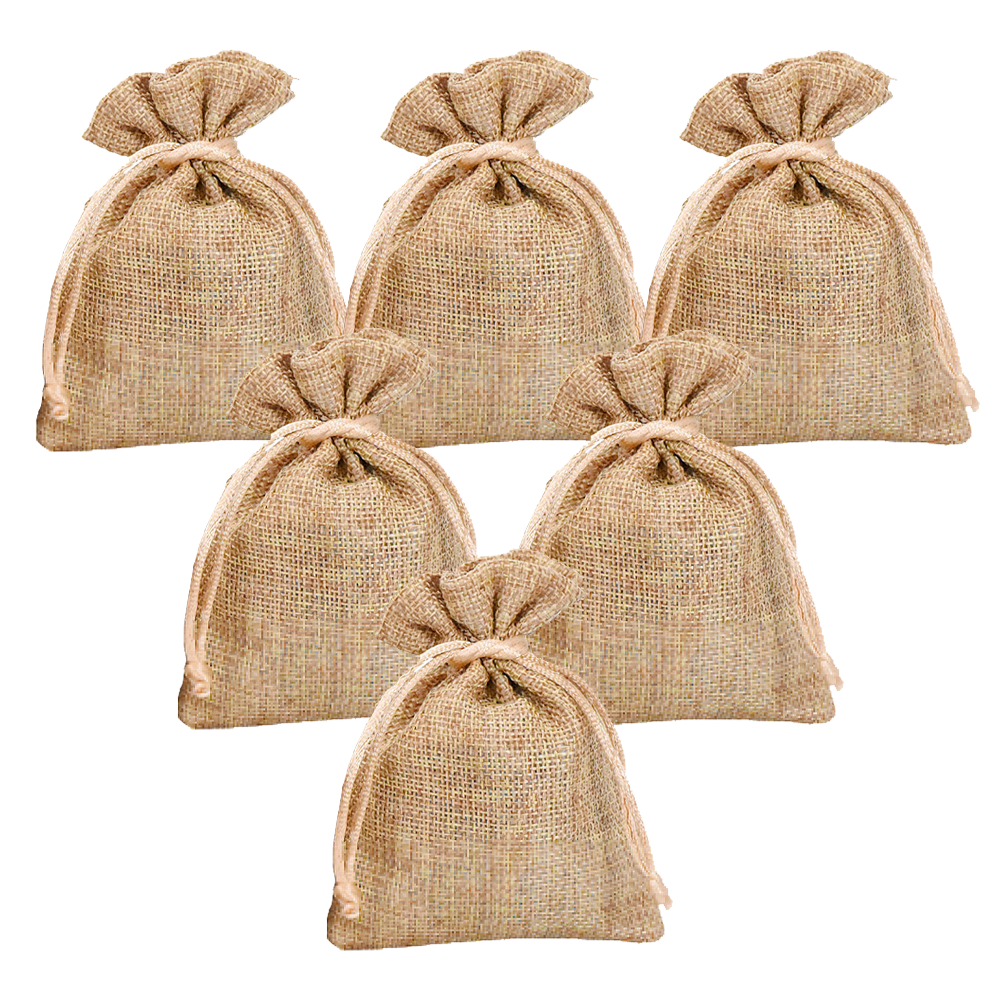 hands sewing spice sachet burlap twine