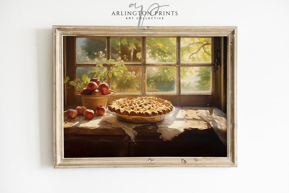 Family of four gathered around a table, smiling and enjoying slices of homemade apple pie in a cozy, farmhouse-style dining room. Warm lighting, happy atmosphere, lifestyle photography, 4k