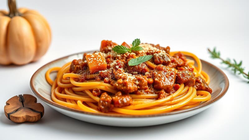Autumnal Pumpkin Beef Bolognese Spaghetti