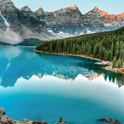 Canadian Rockies road trip with snow-capped mountains and beautiful scenery