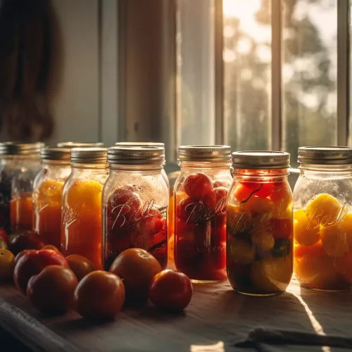 Image depicting safe food storage of dehydrated goods with an external link to a webpage