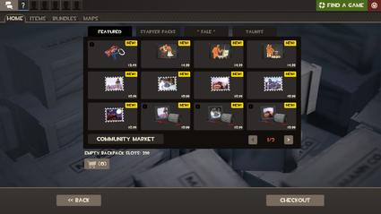 Screenshot of the Mann Co. Store interface in Team Fortress 2, focusing on the key and crate section. Includes a player character inspecting the store in the background, with subtle volumetric lighting to indicate depth.