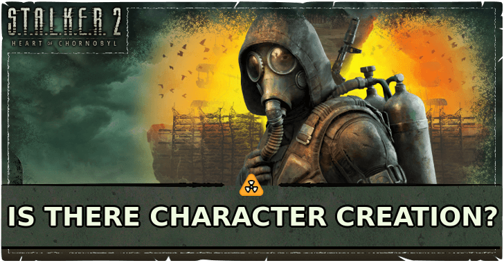 A Stalker uses a handheld device to scan for anomalies in a dark, overgrown forest.