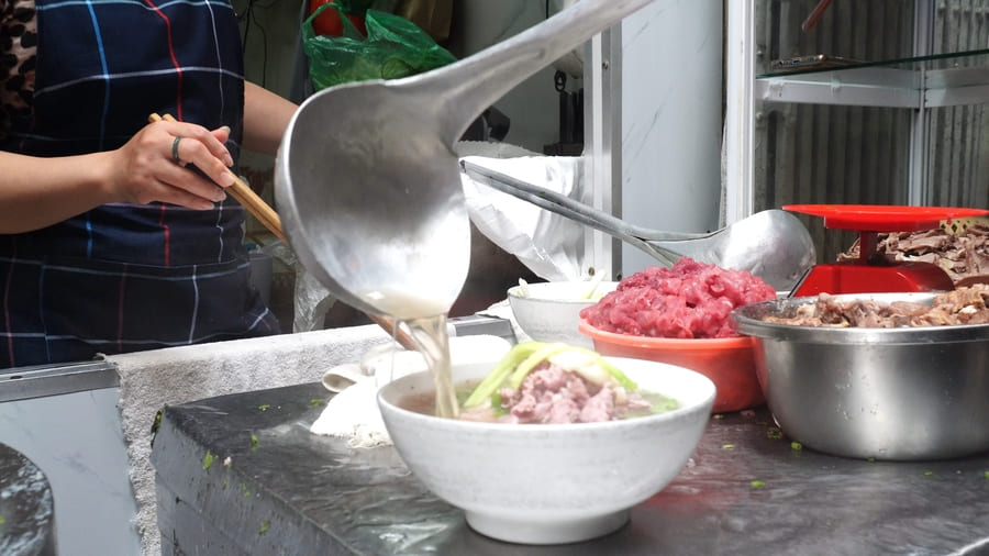 A delicious bowl of Pho Bo, a staple of Vietnamese cuisine