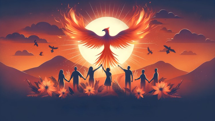 A developer sitting at a desk with a Godot Engine sticker on their laptop, coding away.