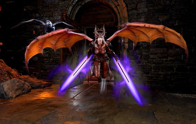 Shadowheart wielding a radiant weapon, embodying the radiant damage build optimized for the House of Grief encounter.