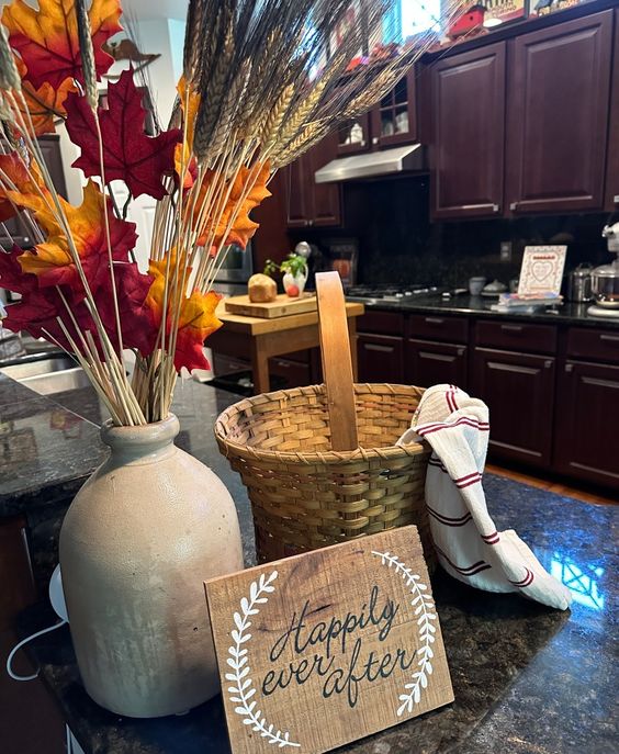 Vintage milk can with fall florals