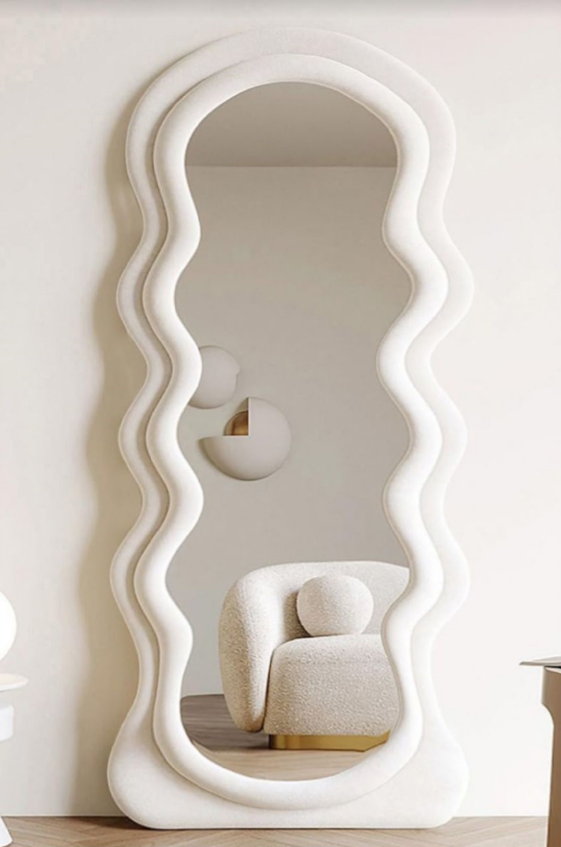 A decorative mirror in a home.