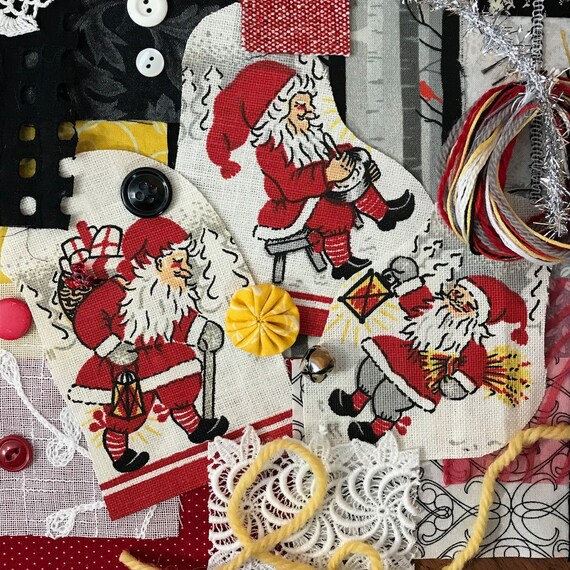 sketch stocking template fabric scraps