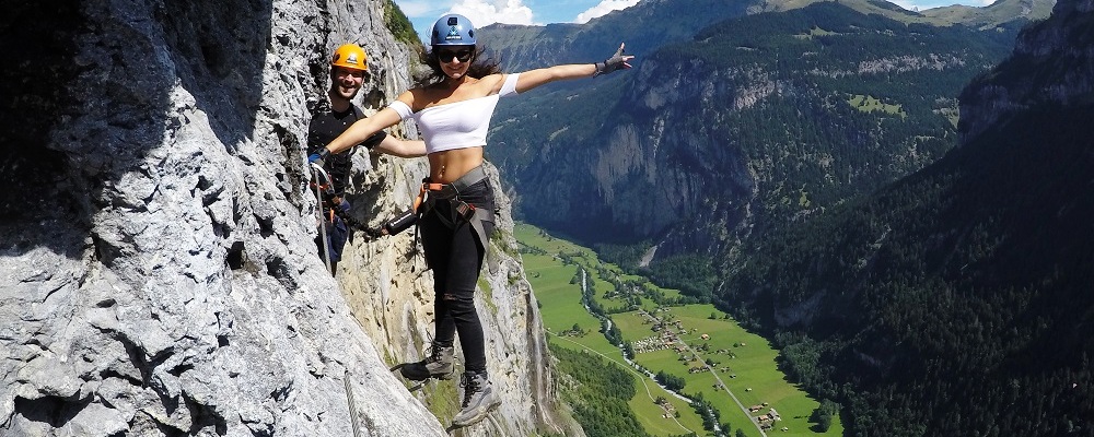 Winter Via Ferrata in Mürren