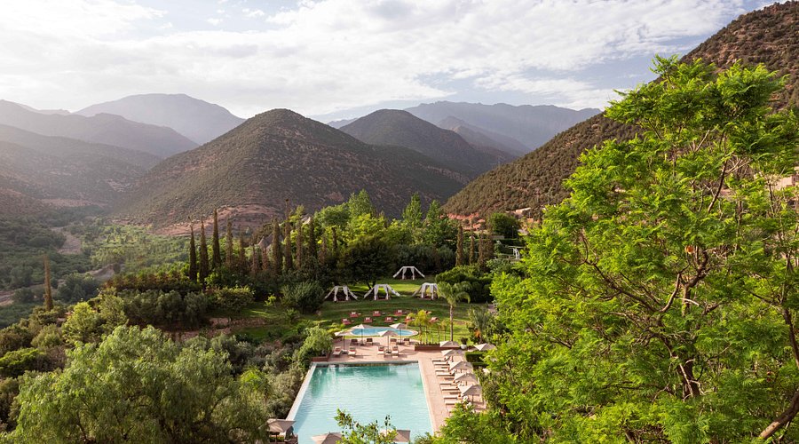 View of Kasbah Tamadot's architecture and landscape