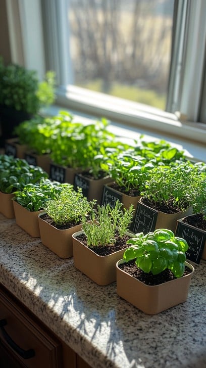 hands potting seedling soil indoors