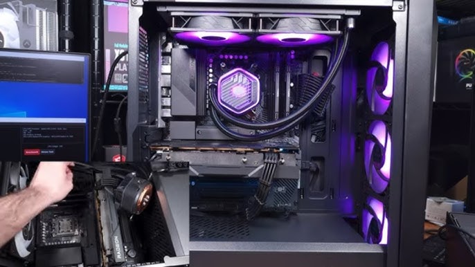 Close-up of the iCUE LINK connector and the pump housing