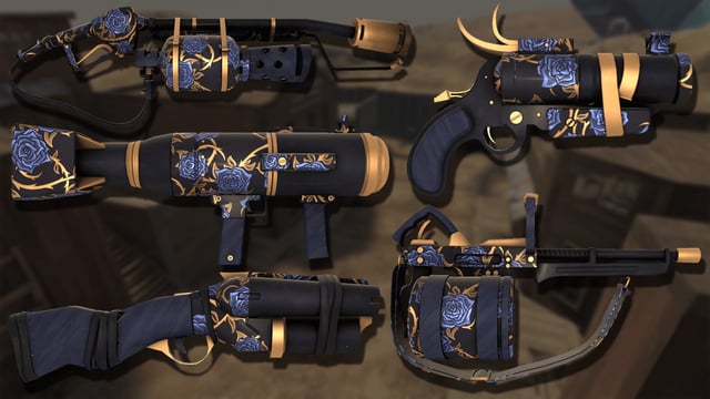 Several classes working together to push the cart through enemy territory.