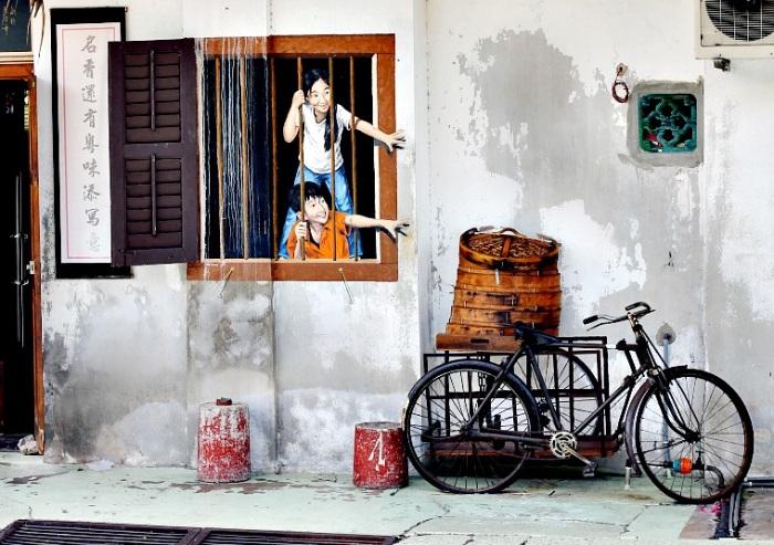 Nasi Kandar with fried chicken and okra