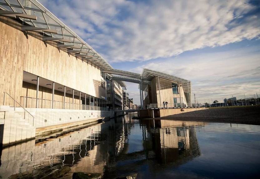 Damien Hirst butterfly mosaic in the lobby of The Thief Hotel