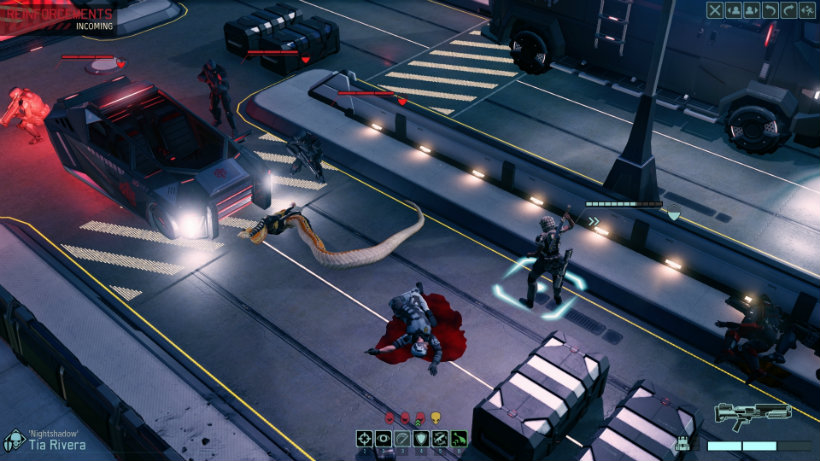 A squad of heavily armored XCOM soldiers preparing for a mission, conveying the feeling of being a well-equipped and strategically prepared resistance force ready to take on any challenge in Long War 2.