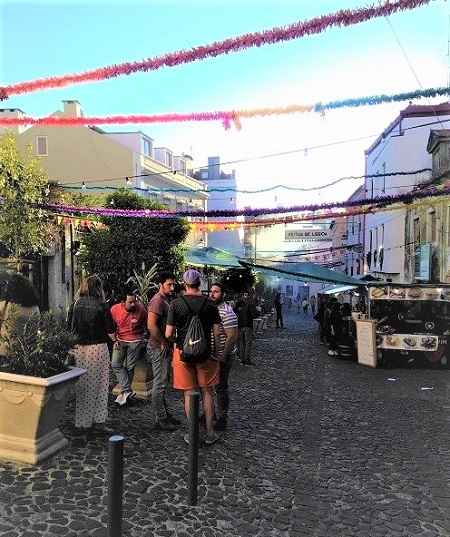 Martim Moniz Square Lisbon street scene