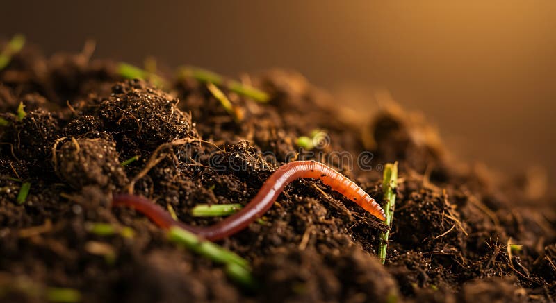 worm bin close-up worms eating scraps