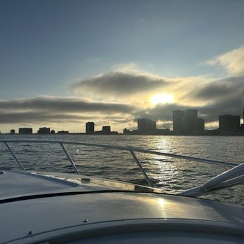 Luxury Catamaran Sailing at Sunset