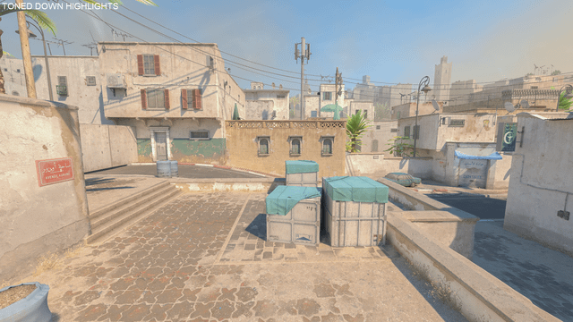 Concept art of the interior of a CS2 map, showcasing the lighting system and its impact on visibility and tactical positioning.