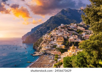 View of Positano comfortable beach blue