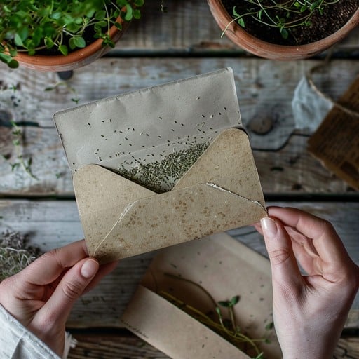 gardener planning layout paper seed packets