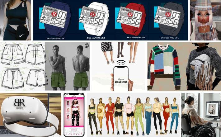 A woman happily shopping for clothes in a bright and airy store