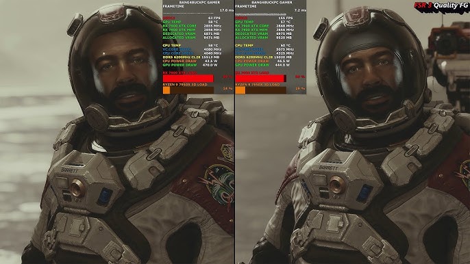 Starfield screenshot, showing an intense combat scene, which underscores the need for optimized FSR 3 implementation to maintain smooth frame rates and visual clarity during action-packed moments.