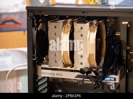 NVIDIA GeForce RTX 3060 Ti GPU highlighting the cooler design and branding