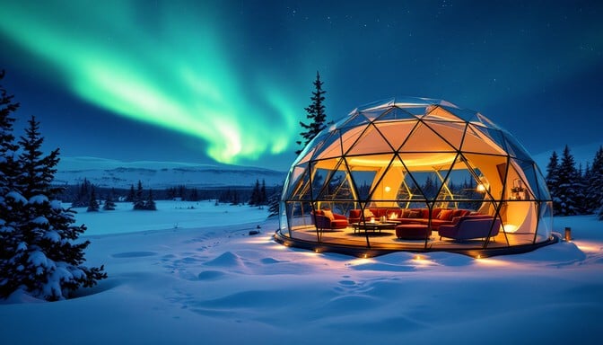 A cyclist silhouetted against the setting sun, tires kicking up fresh powder