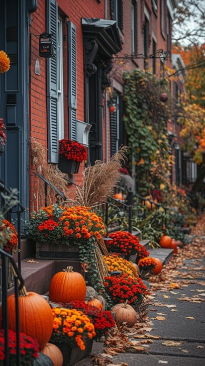 A charming autumn scene in town