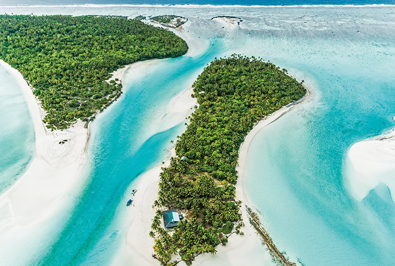 Aitutaki Lagoon Aerial View