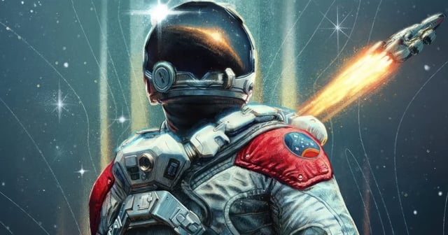 Starfield city from a distance