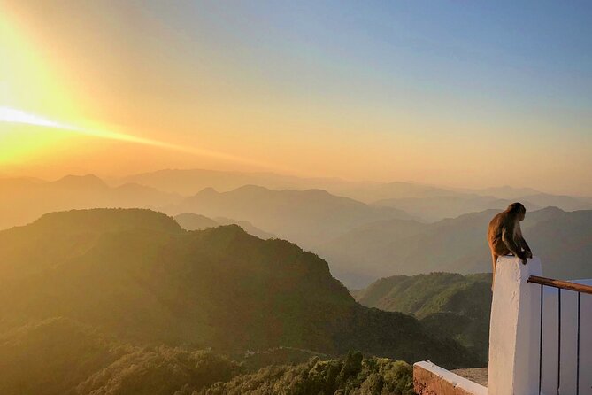 A serene image of a yogi meditating in the Himalayas, illustrating the peace and tranquility found during a mindfulness retreat in Rishikesh
